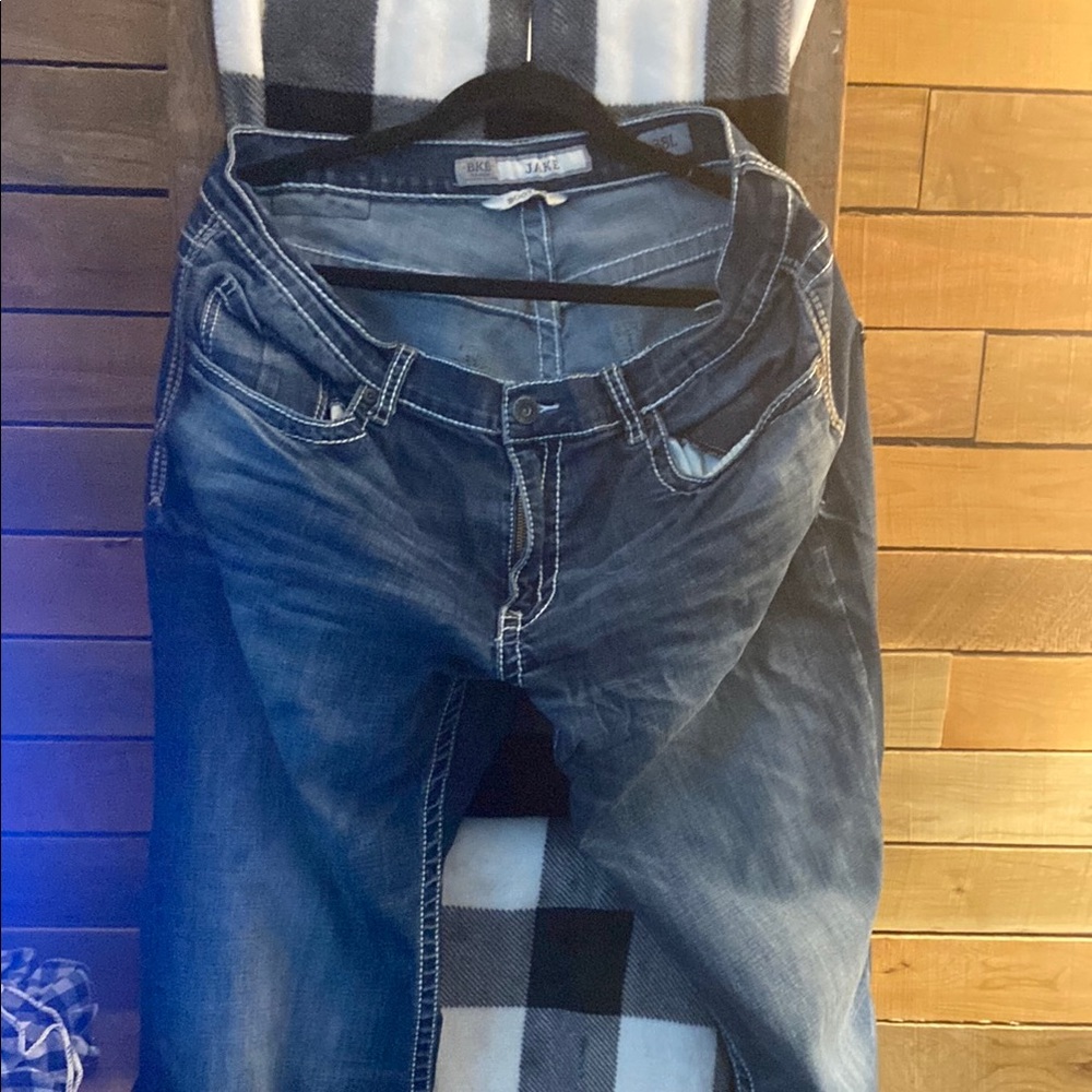 BKE Blue Relaxed Fit Jeans with Faded Wash